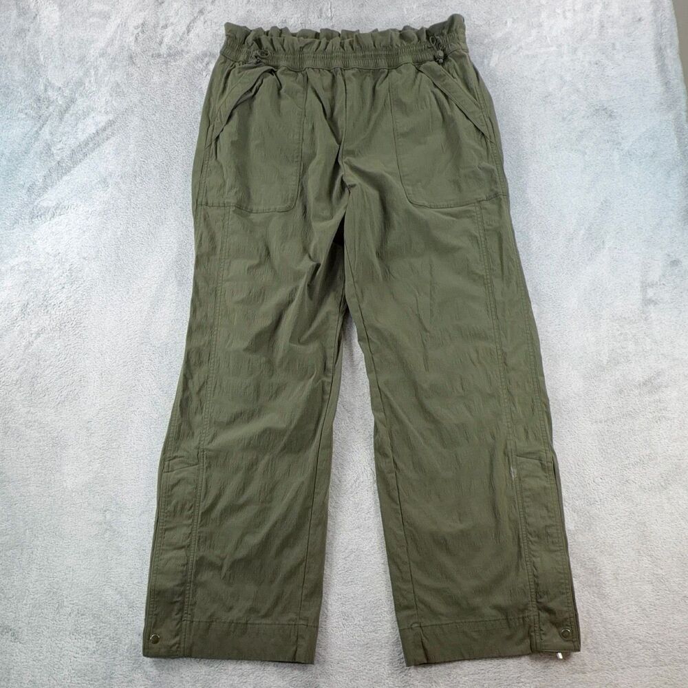 Athleta Pants Women's Size 14 Green Straight Leg Elastic Waist Stretch Pockets